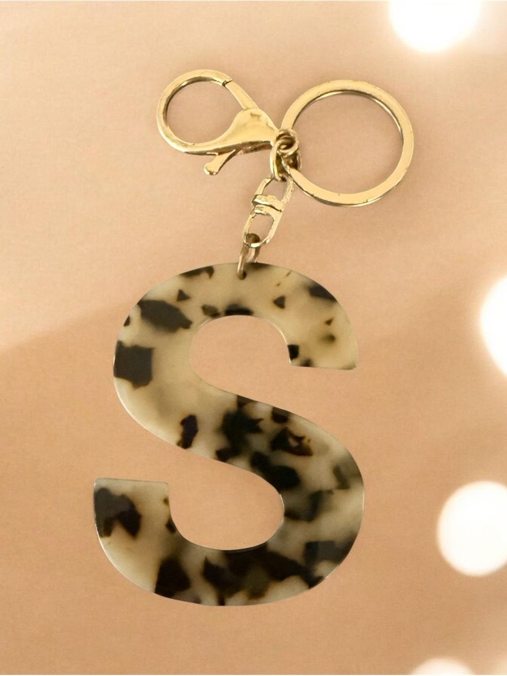 Monogram 'S' Tortoiseshell Keychain Charm - Women Accessories